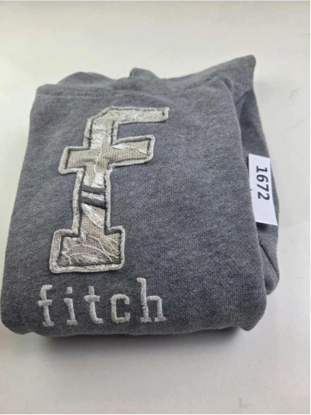 Girls Abercrombie & Fitch Hoodie Sweatshirt Size M Grey White #1672